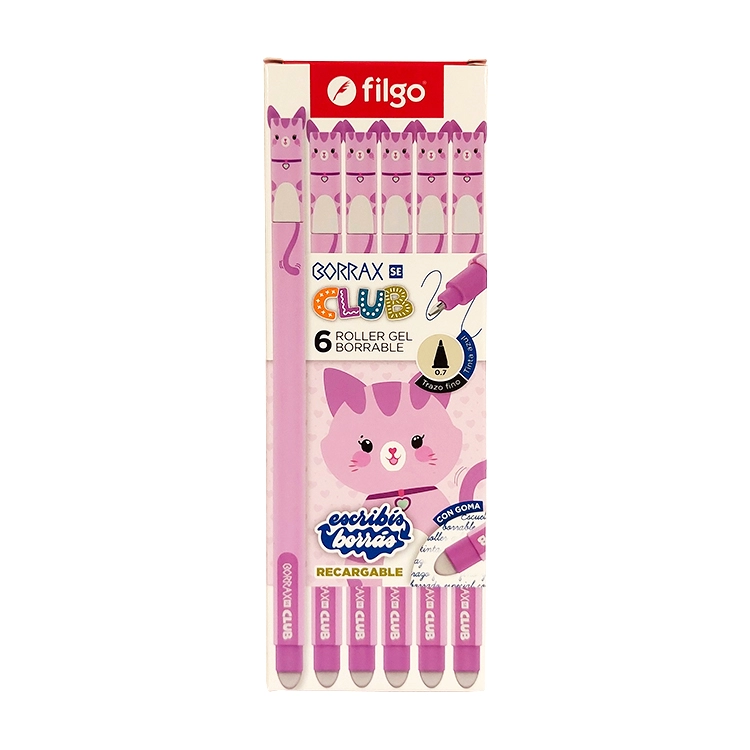 Boligrafo Lapicera Borrable Filgo Roller Gell Borrax SE Gatito por unidad Art.BRXSE7-C6-CLB1
